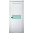 Edna Vetro Interior Door in Bianco Noble Finish - BUILDMYPLACE