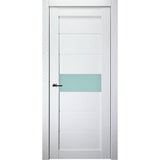 Edna Vetro Interior Door in Bianco Noble Finish - BUILDMYPLACE