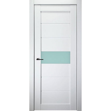 Edna Vetro Interior Door in Bianco Noble Finish - BUILDMYPLACE