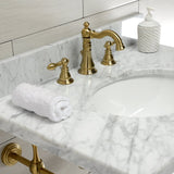 Edwardian 30" x 22" Console Sink with Brass Legs (8 - Inch, 3 Hole), Round Basin Sink - BUILDMYPLACE