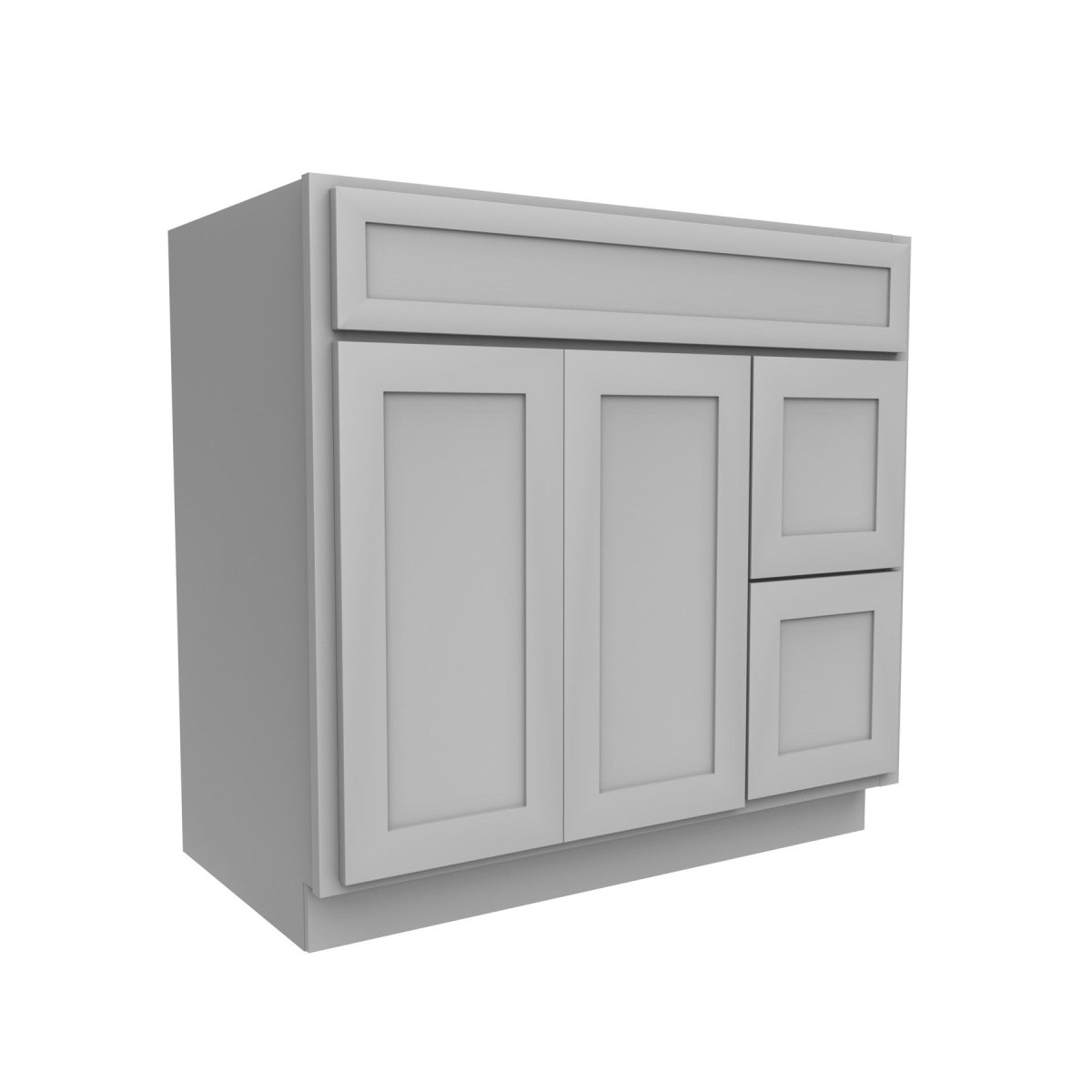 Elegant Dove - 2 Door 2 Drawer Vanity Sink Base Cabinet | 36"W x 34.5"H x 21"D - BUILDMYPLACE