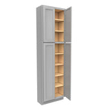 Elegant Dove - Double Door Utility Cabinet | 24"W x 84"H x 12"D - BUILDMYPLACE