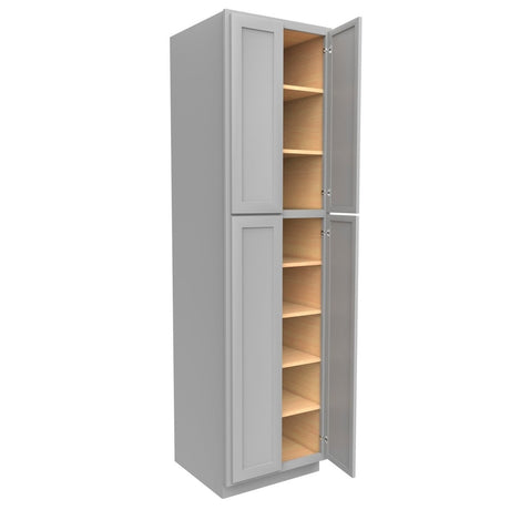 Elegant Dove - Double Door Utility Cabinet | 24"W x 90"H x 24"D - BUILDMYPLACE