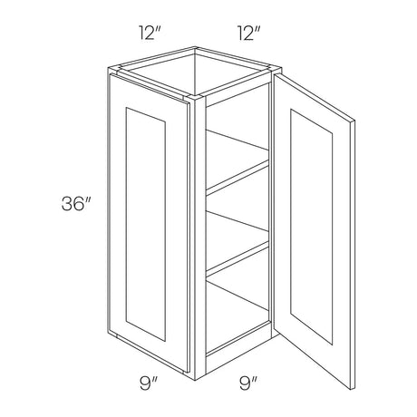 Elegant Dove - Double Door Wall End Cabinet | 12"W x 36"H x 12"D - BUILDMYPLACE