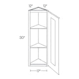 Elegant Dove - Single Door Wall End Cabinet | 12"W x 30"H x 12"D - BUILDMYPLACE