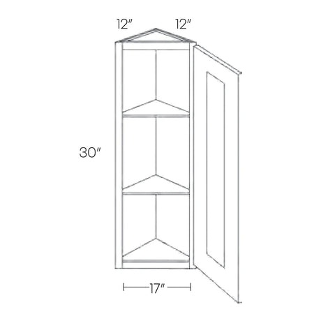 Elegant Dove - Single Door Wall End Cabinet | 12"W x 30"H x 12"D - BUILDMYPLACE