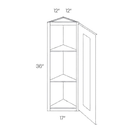 Elegant Dove - Single Door Wall End Cabinet | 12"W x 36"H x 12"D - BUILDMYPLACE