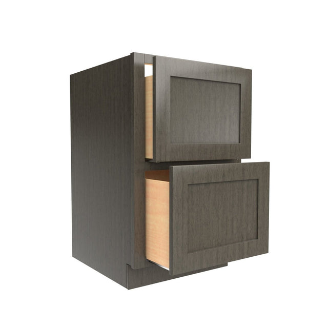 Elegant Smoky Grey - 2 Drawer Base Cabinet | 24"W x 34.5"H x 24"D - BUILDMYPLACE