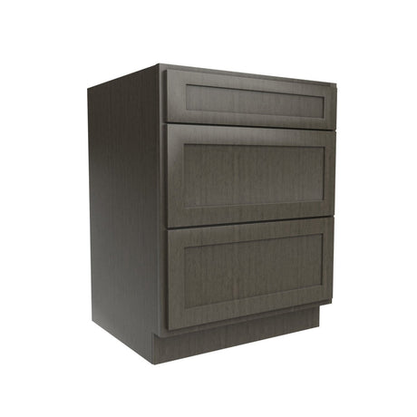 Elegant Smoky Grey - 3 Drawer Base Cabinet | 27"W x 34.5"H x 24"D - BUILDMYPLACE