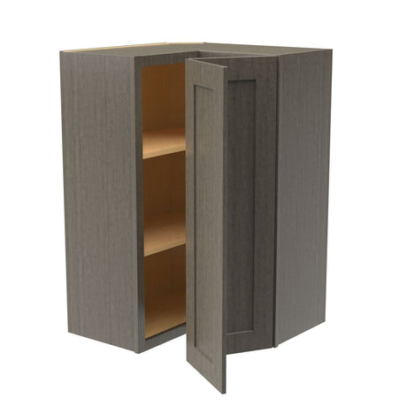 Elegant Smoky Grey - Corner Wall Cabinet | 24"W x 36"H x 12"D - BUILDMYPLACE