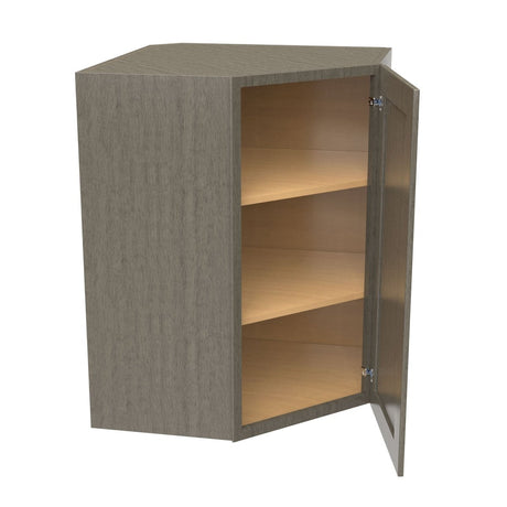 Elegant Smoky Grey - Corner Wall Cabinet | 27"W x 36"H x 12"D - BUILDMYPLACE