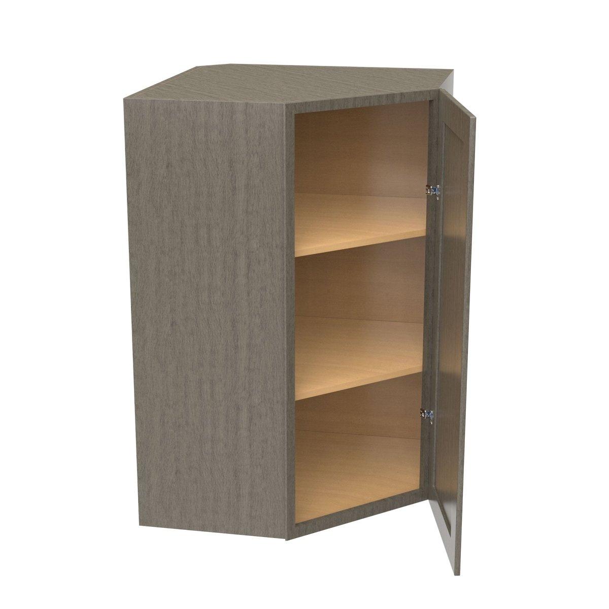 Elegant Smoky Grey - Corner Wall Cabinet | 27"W x 42"H x 12"D - BUILDMYPLACE