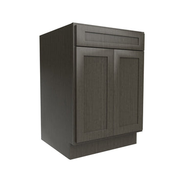 Elegant Smoky Grey - Double Door Base Cabinet | 24