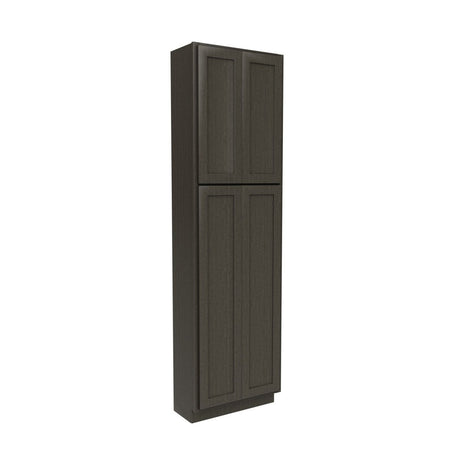 Elegant Smoky Grey - Double Door Utility Cabinet | 24"W x 84"H x 12"D - BUILDMYPLACE