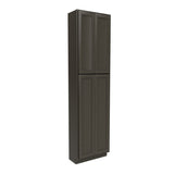 Elegant Smoky Grey - Double Door Utility Cabinet | 24"W x 90"H x 12"D - BUILDMYPLACE