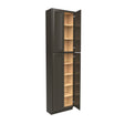 Elegant Smoky Grey - Double Door Utility Cabinet | 24"W x 90"H x 12"D - BUILDMYPLACE