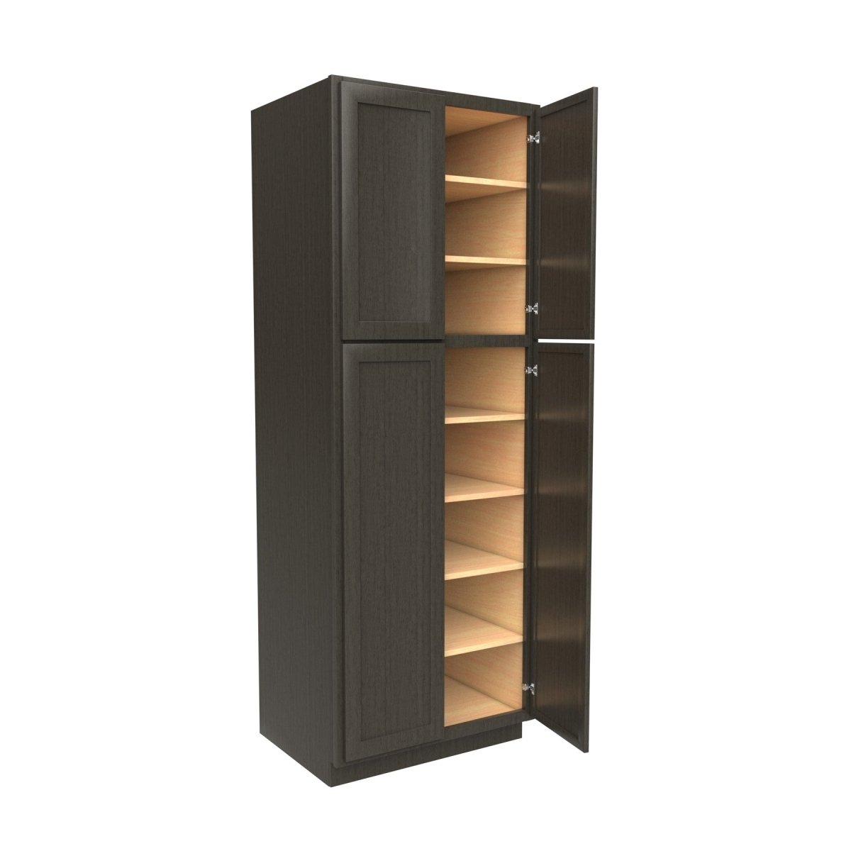 Elegant Smoky Grey - Double Door Utility Cabinet | 30"W x 84"H x 24"D - BUILDMYPLACE