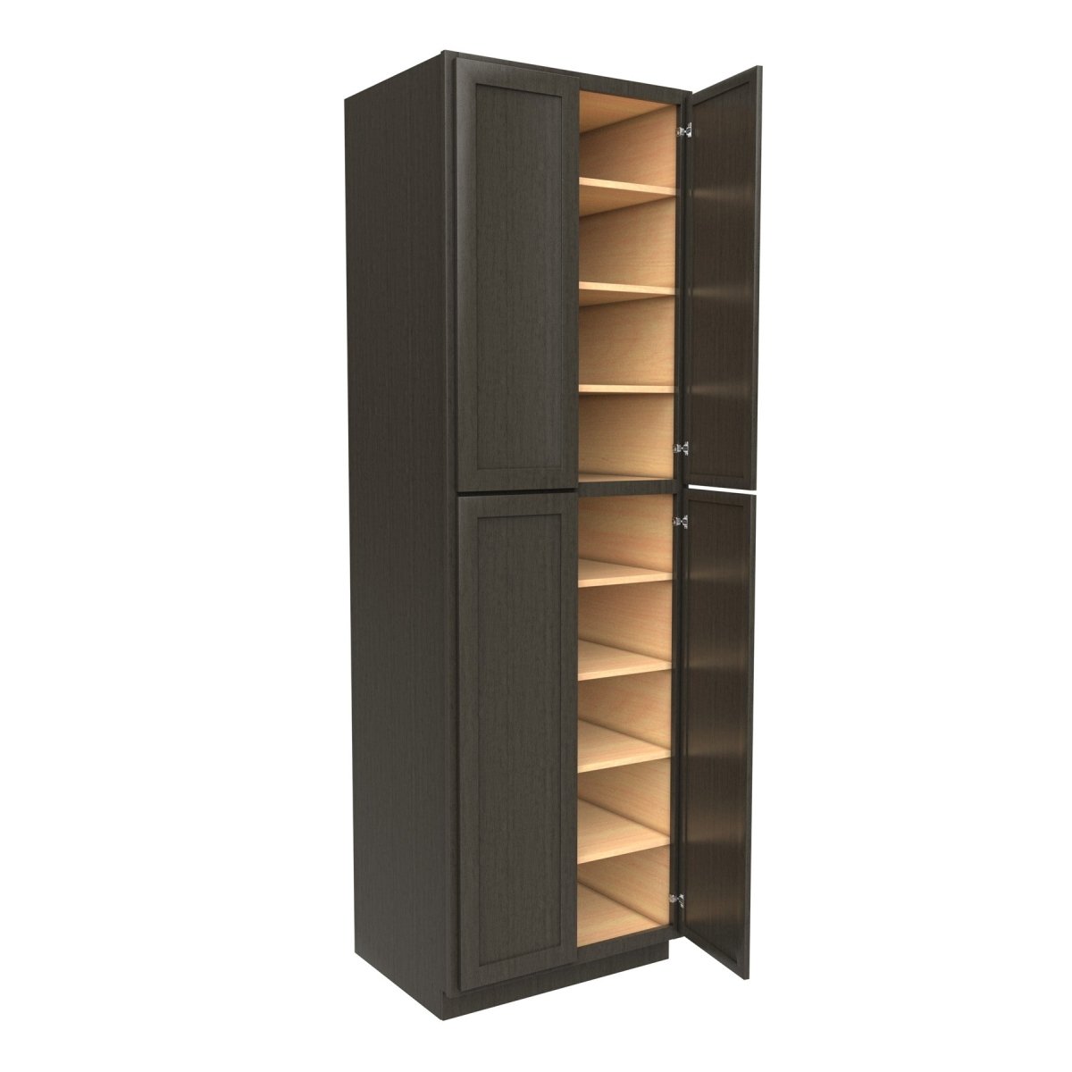 Elegant Smoky Grey - Double Door Utility Cabinet | 30"W x 96"H x 24"D - BUILDMYPLACE