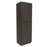 Elegant Smoky Grey - Double Door Utility Cabinet | 30"W x 96"H x 24"D - BUILDMYPLACE