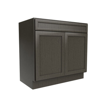 Elegant Smoky Grey - Double Door Vanity Sink Base Cabinet | 36