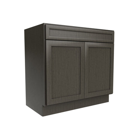 Elegant Smoky Grey - Double Door Vanity Sink Base Cabinet | 36"W x 34.5"H x 21"D - BUILDMYPLACE