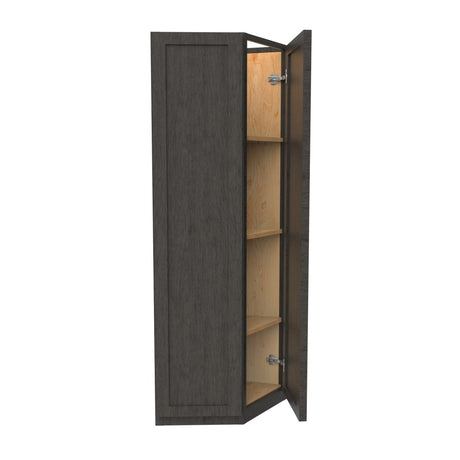 Elegant Smoky Grey - Double Door Wall End Cabinet | 12"W x 42"H x 12"D - BUILDMYPLACE