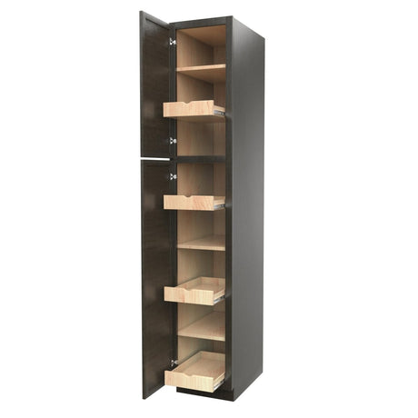 Elegant Smoky Grey - Utility Cabinet | 15"W x 84"H x 24"D - BUILDMYPLACE