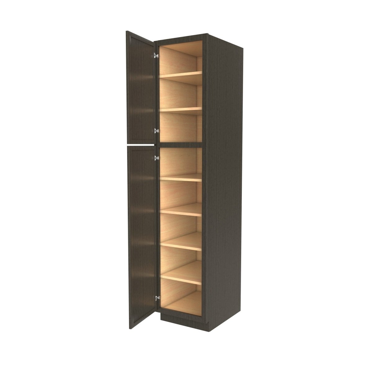 Elegant Smoky Grey - Utility Cabinet | 18"W x 84"H x 24"D - BUILDMYPLACE