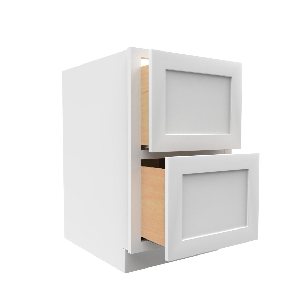 Elegant White - 2 Drawer Base Cabinet | 24"W x 34.5"H x 24"D - BUILDMYPLACE