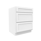 Elegant White - 3 Drawer Base Cabinet | 27"W x 34.5"H x 24"D - BUILDMYPLACE