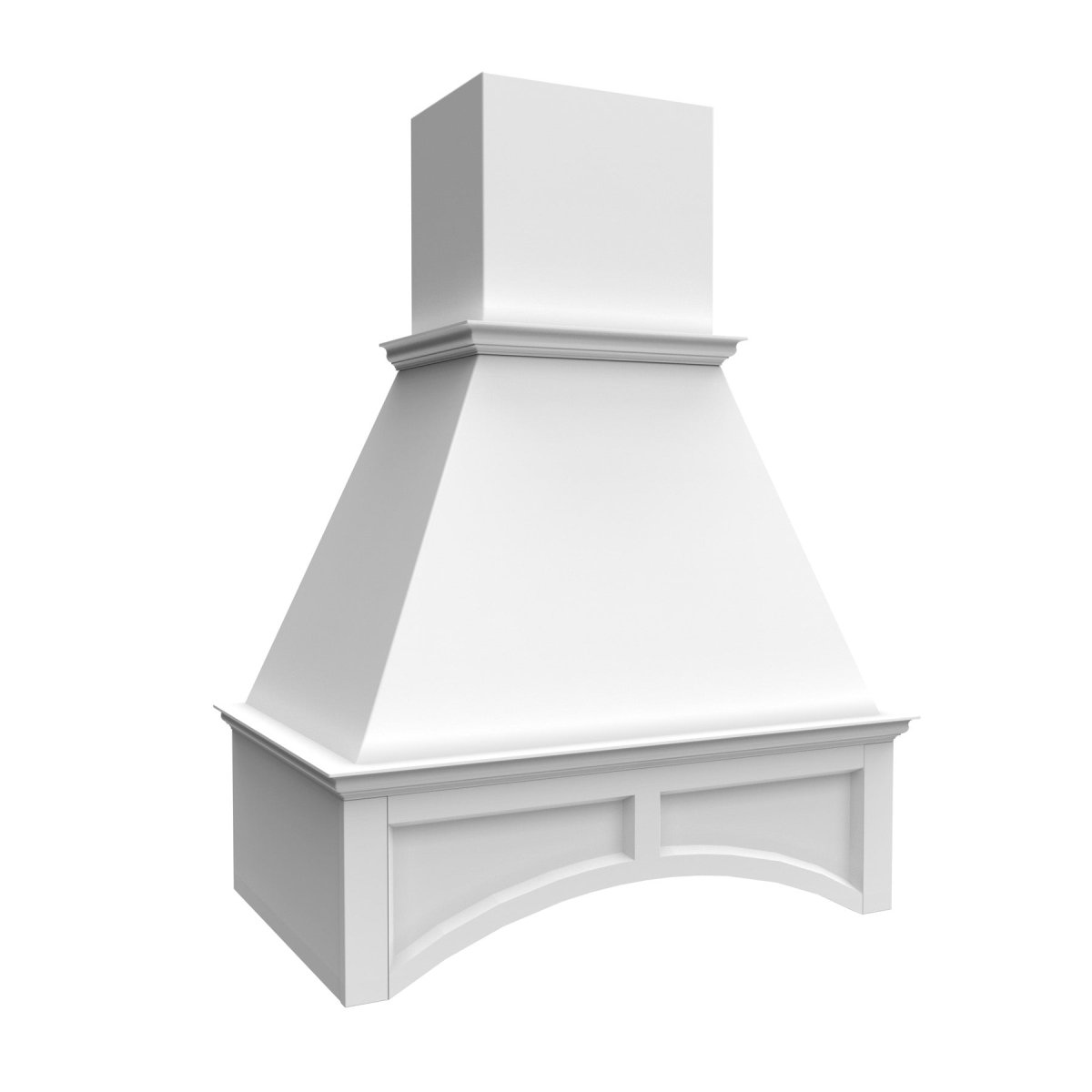 Elegant White - Arched Wood Hood | 33"W x 42"H x 21"D - BUILDMYPLACE