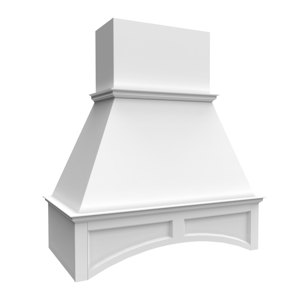 Elegant White - Arched Wood Hood | 36"W x 42"H x 21"D - BUILDMYPLACE