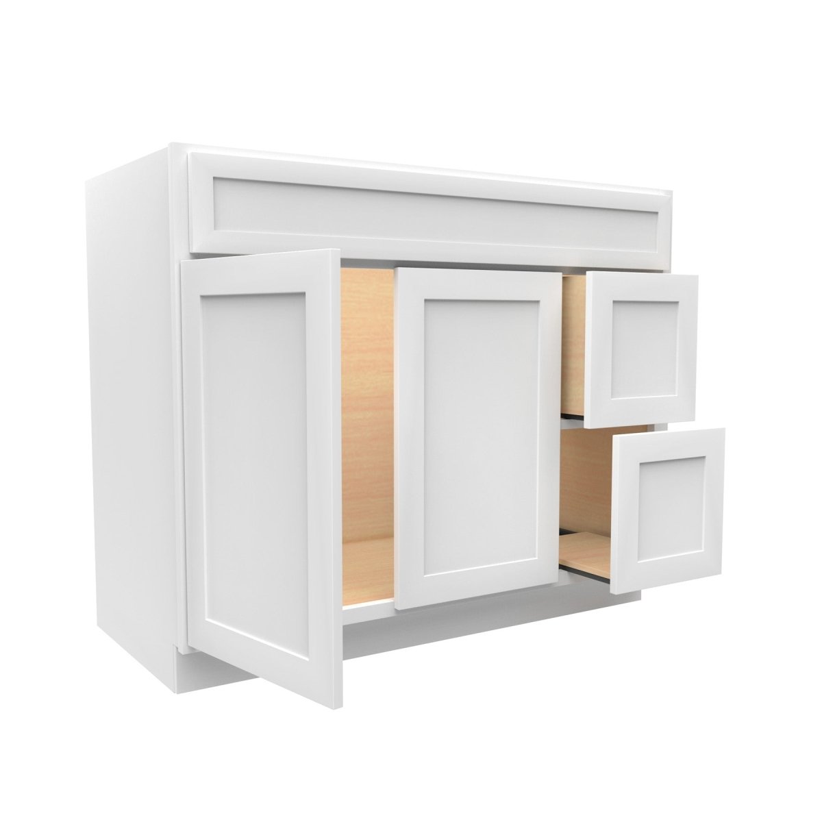 Elegant White - Door & Drawer Vanity Cabinet | 42"W x 34.5"H x 21"D - BUILDMYPLACE