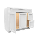 Elegant White - Door & Drawer Vanity Cabinet | 42"W x 34.5"H x 21"D - BUILDMYPLACE