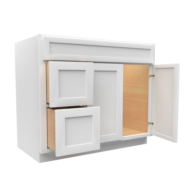 Elegant White - Door & Drawer Vanity Cabinet | 42"W x 34.5"H x 21"D - BUILDMYPLACE