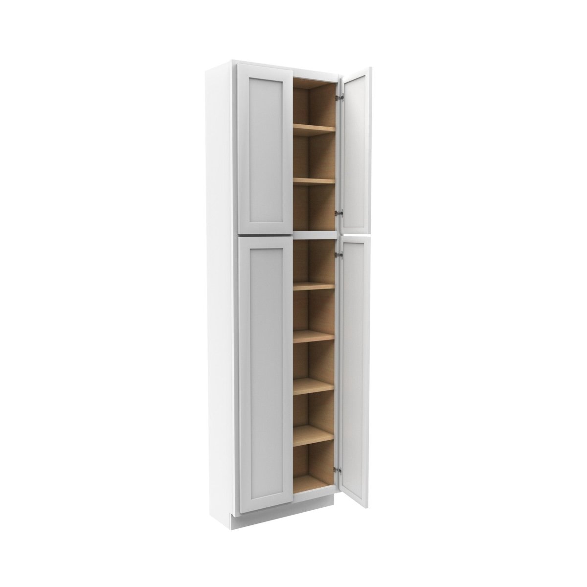 Elegant White - Double Door Utility Cabinet | 24"W x 84"H x 12"D - BUILDMYPLACE