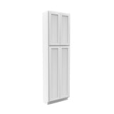 Elegant White - Double Door Utility Cabinet | 24"W x 84"H x 12"D - BUILDMYPLACE