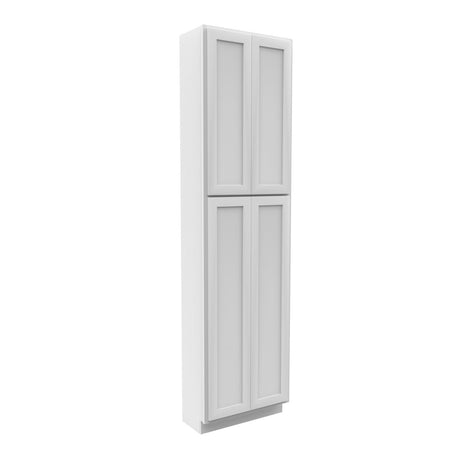 Elegant White - Double Door Utility Cabinet | 24"W x 90"H x 12"D - BUILDMYPLACE