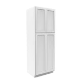 Elegant White - Double Door Utility Cabinet | 30"W x 84"H x 24"D - BUILDMYPLACE