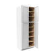 Elegant White - Double Door Utility Cabinet | 30"W x 84"H x 24"D - BUILDMYPLACE