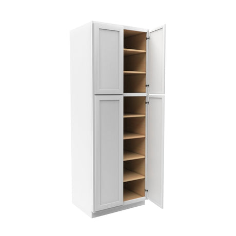 Elegant White - Double Door Utility Cabinet | 30"W x 84"H x 24"D - BUILDMYPLACE