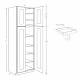 Elegant White - Double Door Utility Cabinet | 30"W x 90"H x 24"D - BUILDMYPLACE