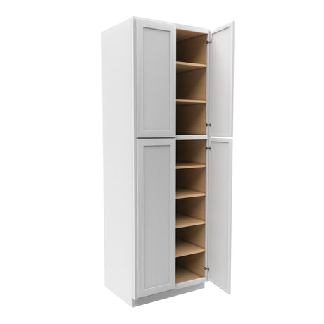 Elegant White - Double Door Utility Cabinet | 30"W x 90"H x 24"D - BUILDMYPLACE