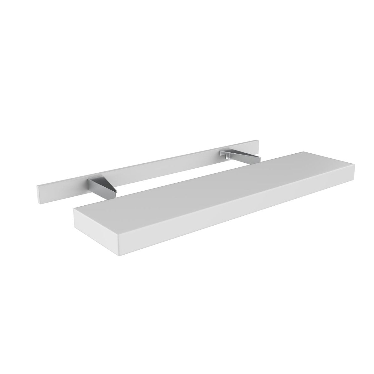 Elegant White - Floating Shelf | 42"W x 2.5"H x 10"D - BUILDMYPLACE