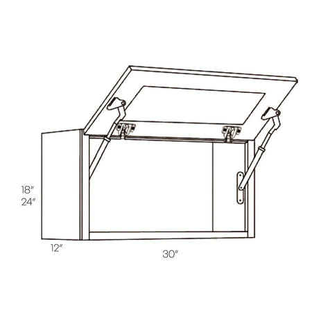 Elegant White - Horizontal Wall Cabinet | 30"W x 18"H x 12"D - BUILDMYPLACE