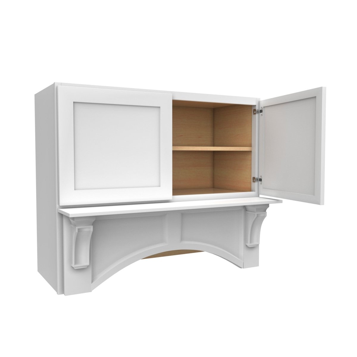 Elegant White - Mantle Hood | 36"W x 30"H x 21"D - BUILDMYPLACE