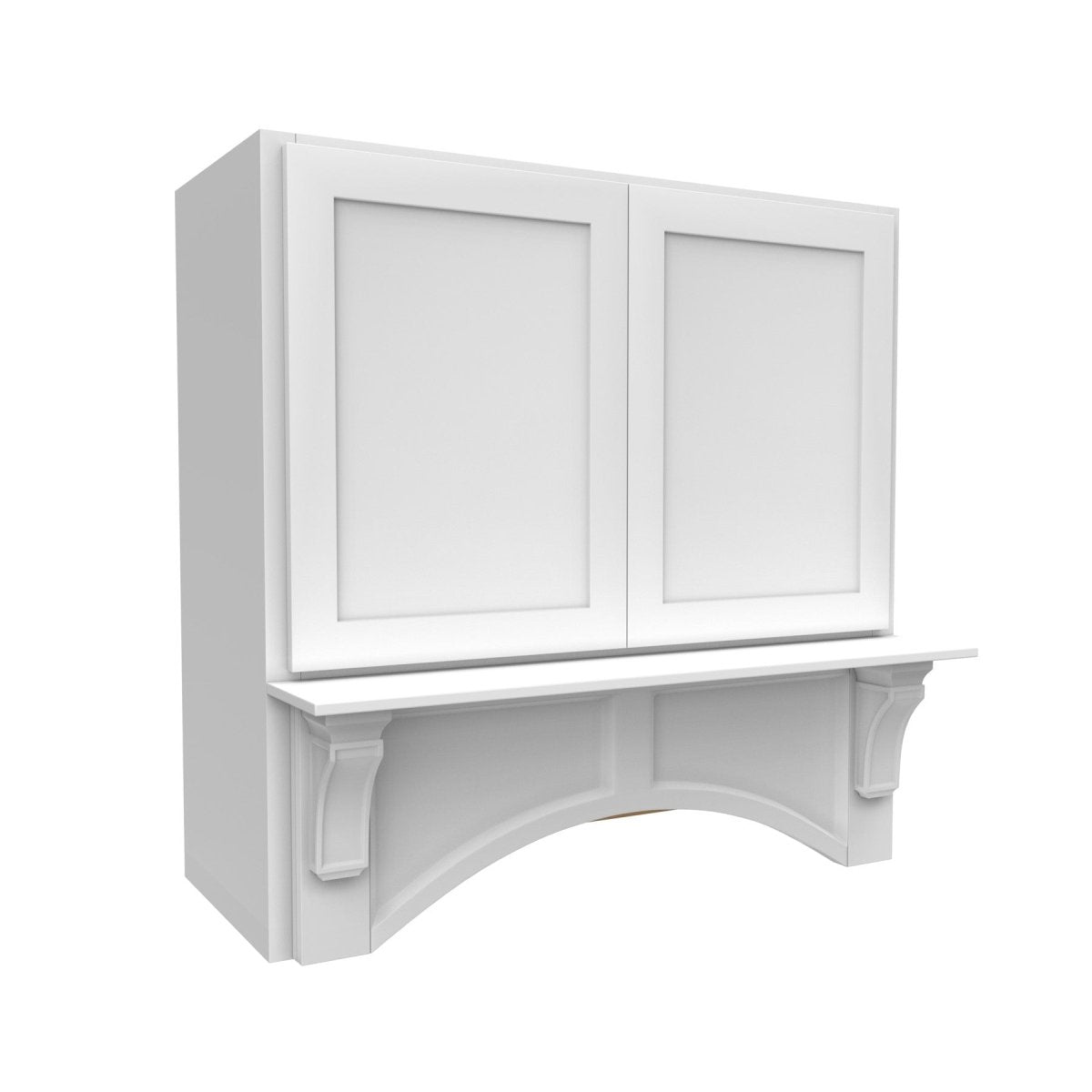 Elegant White - Mantle Hood | 36"W x 36"H x 21"D - BUILDMYPLACE