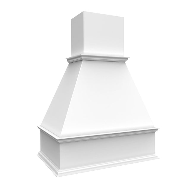 Elegant White - Straight Wood Hood | 33"W x 42"H x 21"D - BUILDMYPLACE