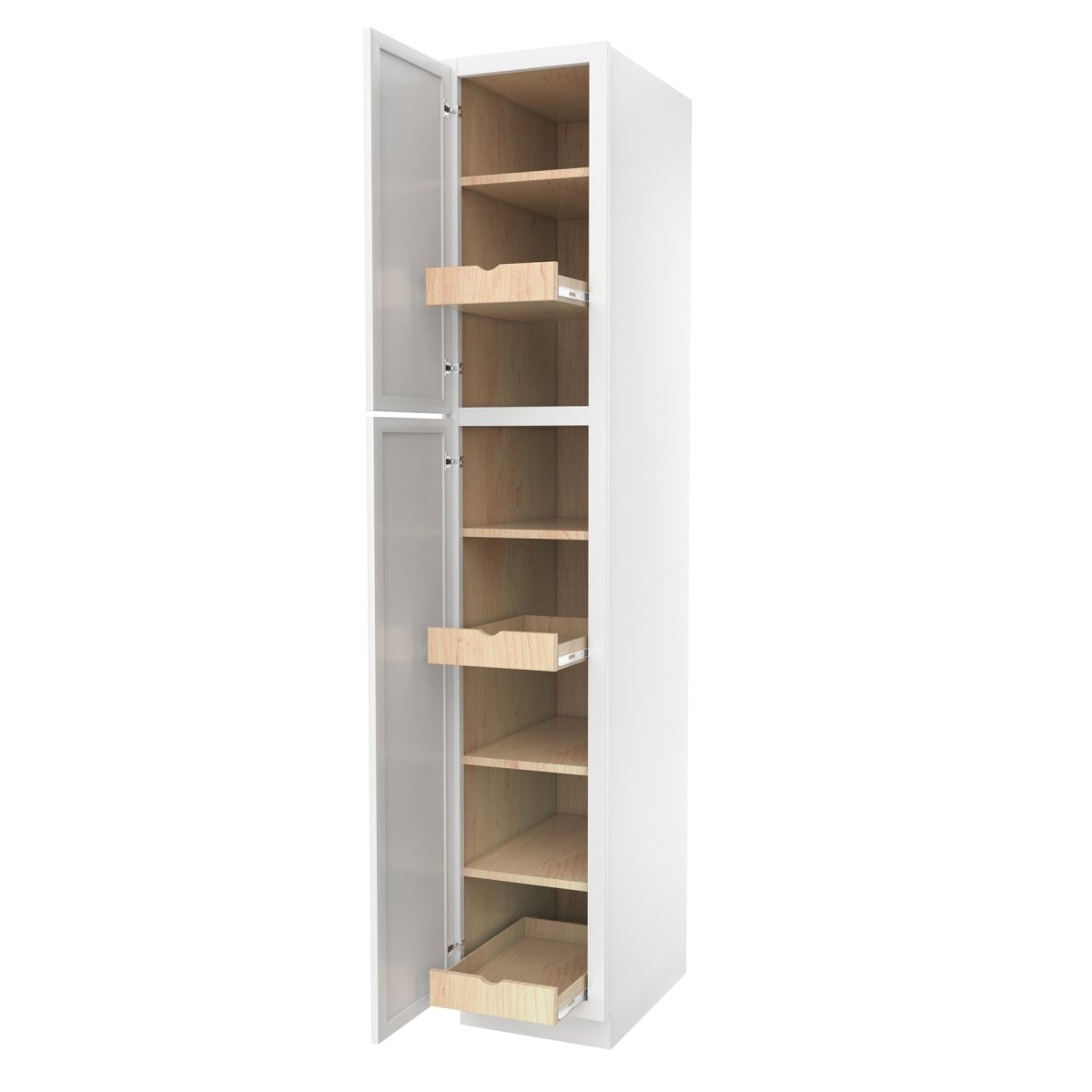 Elegant White - Utility Cabinet | 15"W x 84"H x 24"D - BUILDMYPLACE