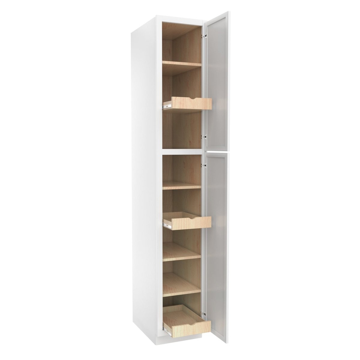 Elegant White - Utility Cabinet | 15"W x 90"H x 24"D - BUILDMYPLACE